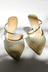 HIGH-HEEL SLINGBACK SHOES WITH RHINESTONES offers at 299 Dhs in Zara