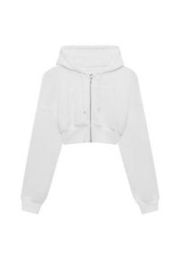 Cropped zip-up hoodie offers at 149 Dhs in Pull & Bear