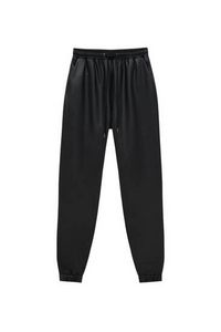 Faux leather jogger trousers offers at 99 Dhs in Pull & Bear