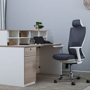 WINGER OFFICE HIGH BACK CHAIR MESH AND FABRIC-DARK GREY offers at 595 Dhs in PAN Emirates