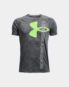 Boys' UA Tech™ Split Logo Hybrid Short Sleeve offers at 69 Dhs in Under Armour