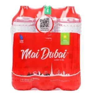 Mai Dubai Bottled Drinking Water with Low Sodium, 6X1.5Ltr offers at 5,49 Dhs in Day to Day