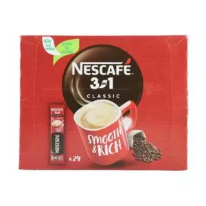 Nescafe 3 in 1 Classic Instant Coffee Pouch - Box of 24 Pieces offers at 37,99 Dhs in Day to Day