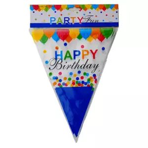 Printed Birthday Party Tag, Banner, Flag, Happy Birthday Party Banner with Transparent Rope, 15 Flag White and Blue offers at 3,3 Dhs in Day to Day