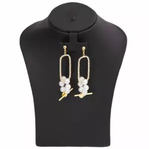 Fancy Stylish Dienna Round Shape Pearl Earrings for Womens and Girls - Golden offers at 9 Dhs in Day to Day