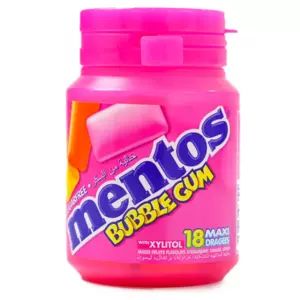Mentos Bubble Gum sugarfree Mix Fruits Flavors Strawberry, Orange, Lemon 18Maxi Drages offers at 9,9 Dhs in Day to Day