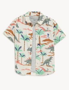 2pc Pure Cotton Dinosaur Shirt and T-Shirt (2-7 Yrs) offers at 79 Dhs in Marks & Spencer